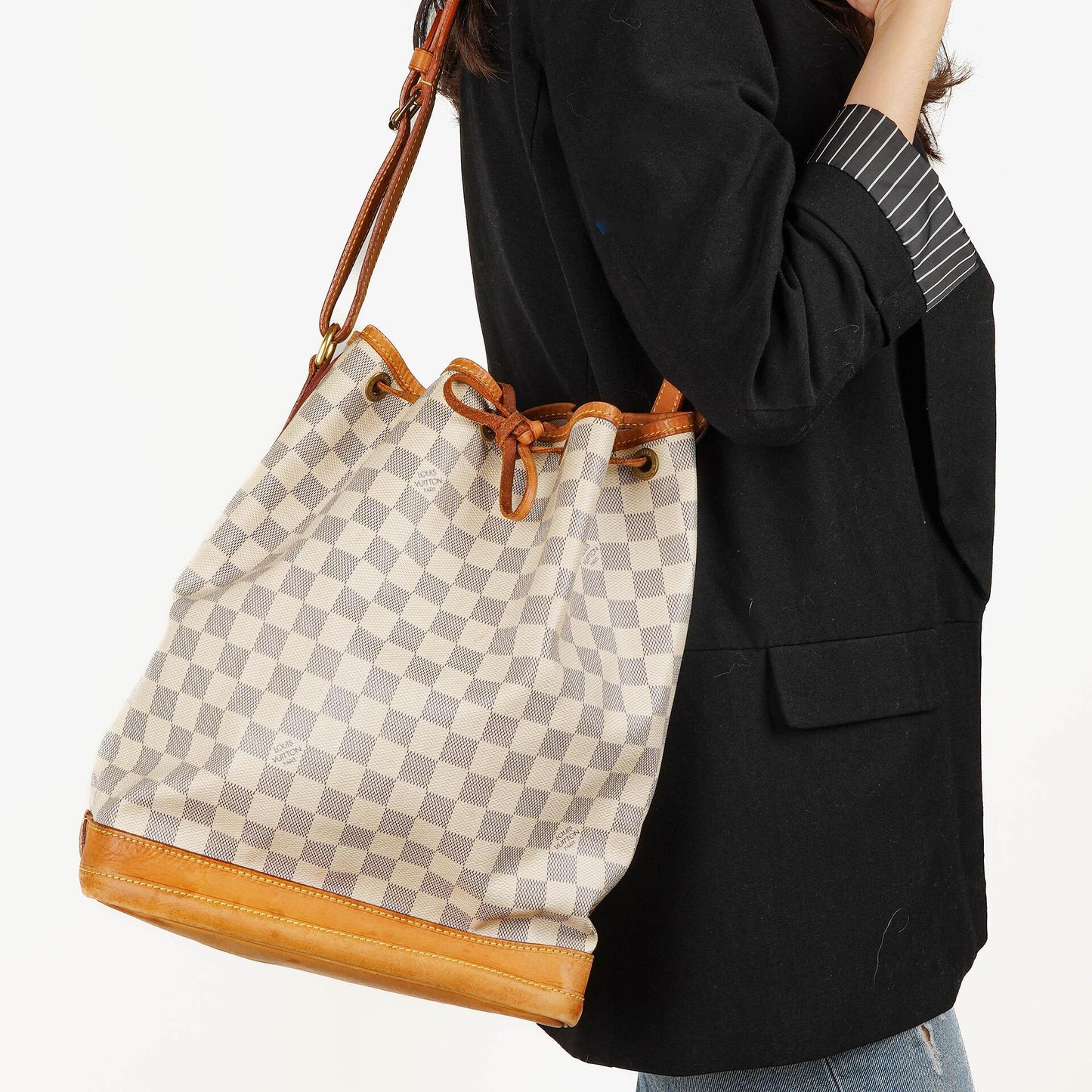 Louis Vuitton Noé Grande GM Schultertasche aus Damier Azur Canvas