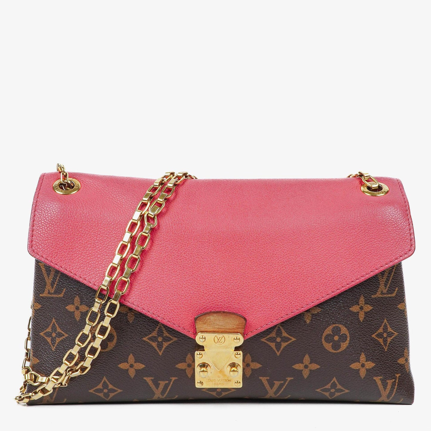 Louis Vuitton Pallas Rose Litchi Chain Tasche aus Monogram Canvas