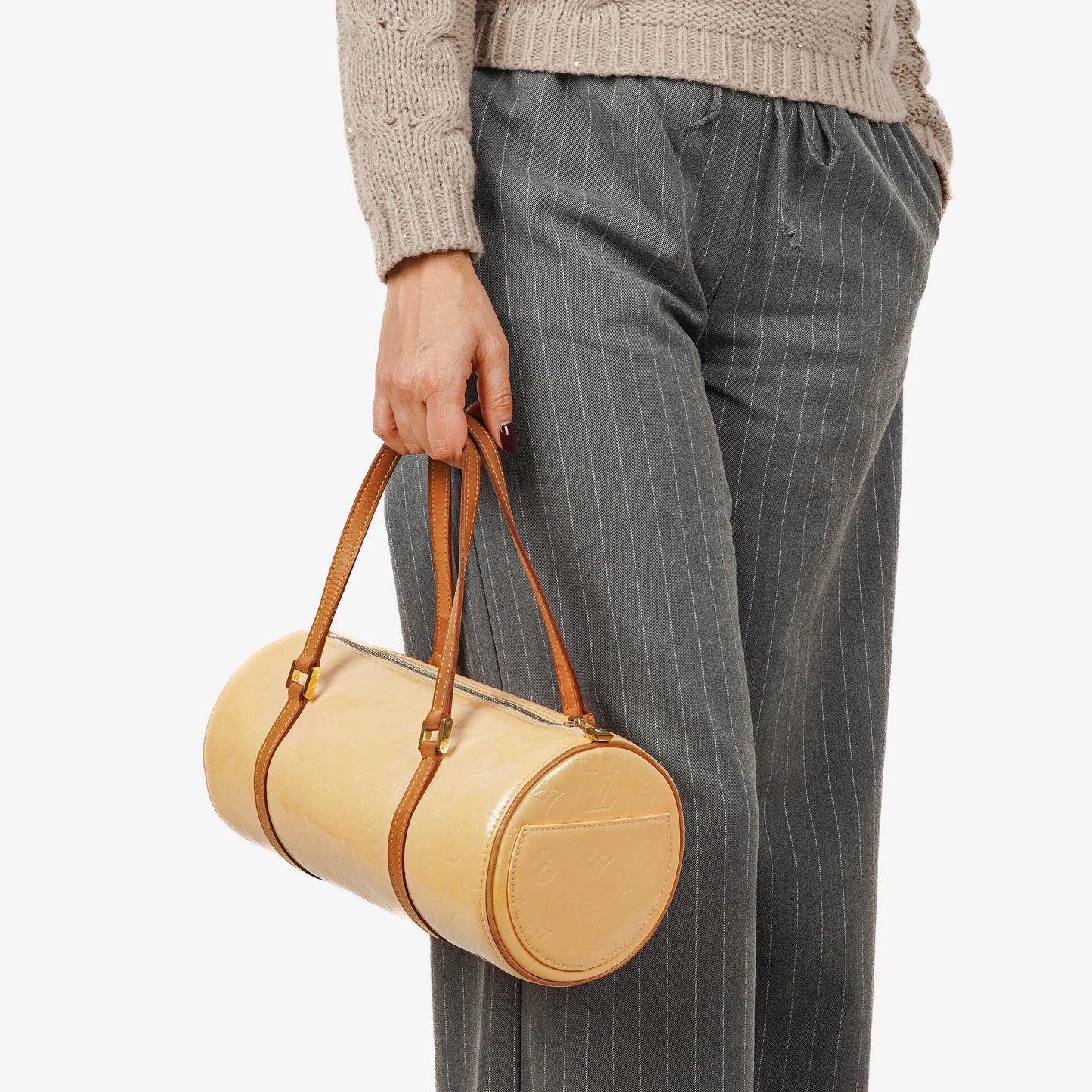 Louis Vuitton Papillon 30 Bedford Tasche aus cremebeigem Monogram Vernis Leder