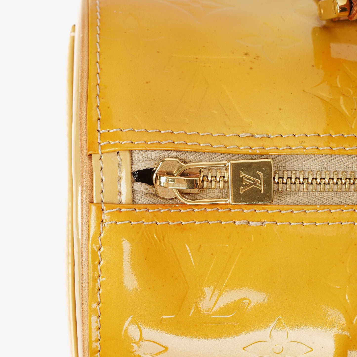 Louis Vuitton Papillon 30 Bedford Tasche aus gelbem Monogram Vernis Leder