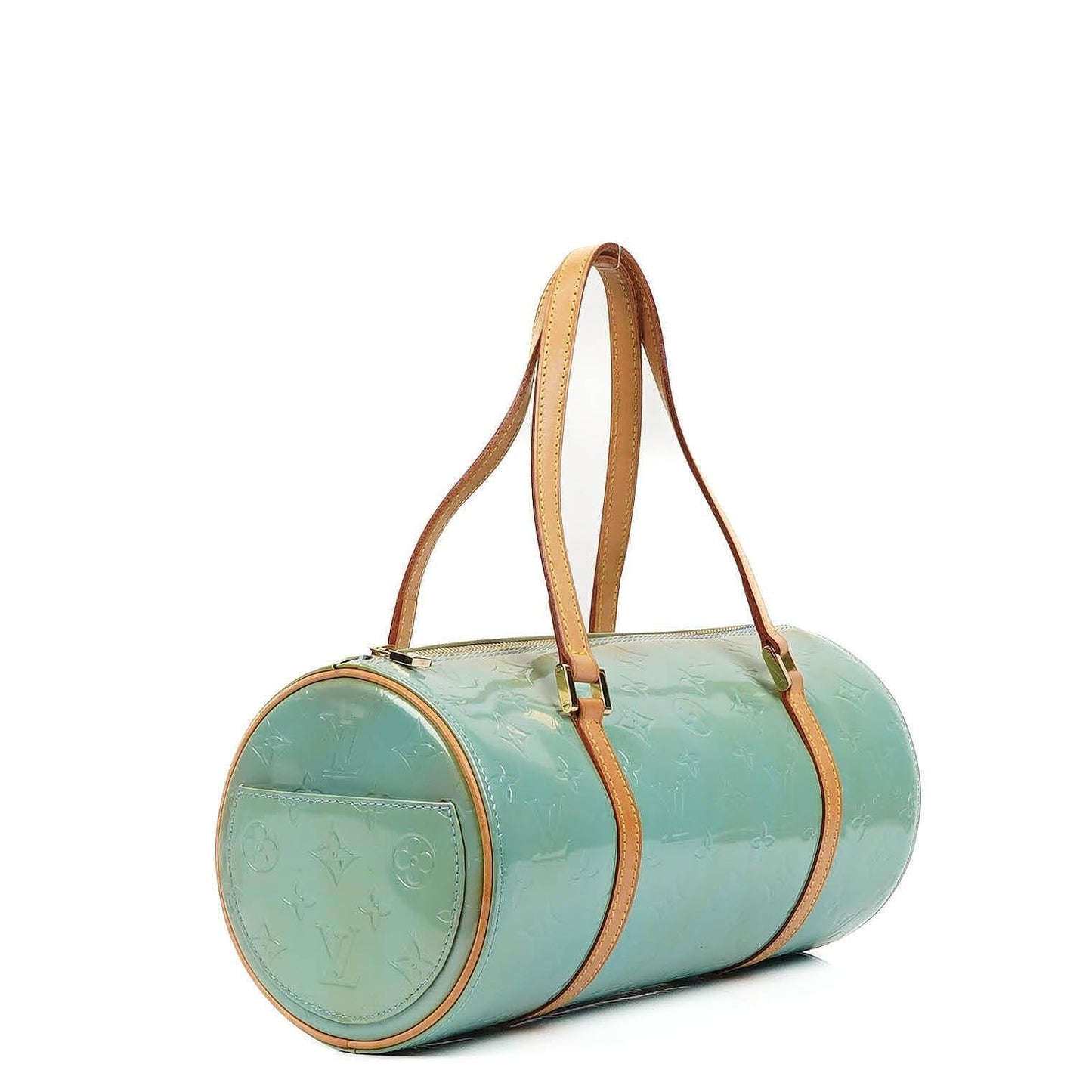 Louis Vuitton Papillon 30 Blau Monogram Vernis Leder Handtasche