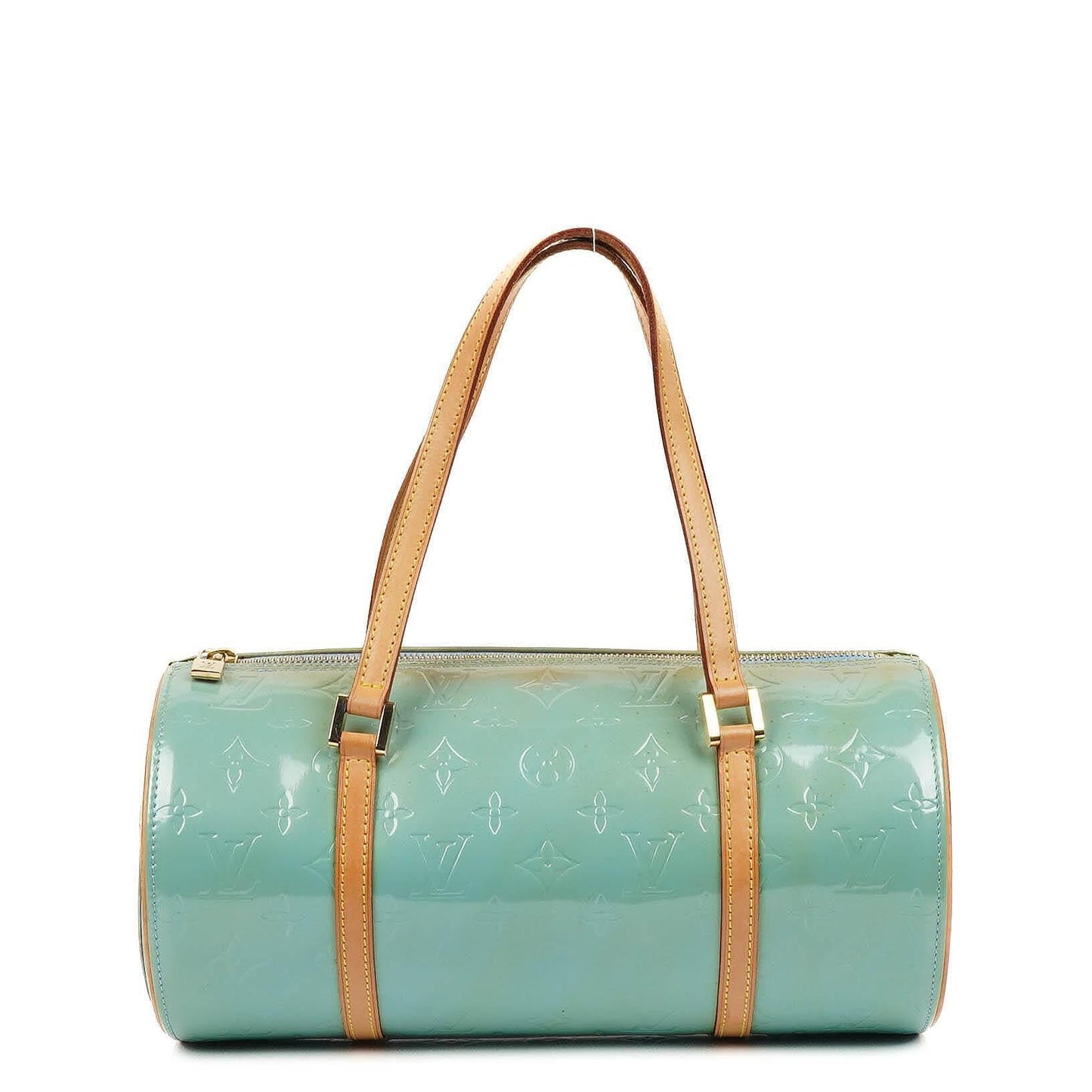 Louis Vuitton Papillon 30 Blau Monogram Vernis Leder Handtasche