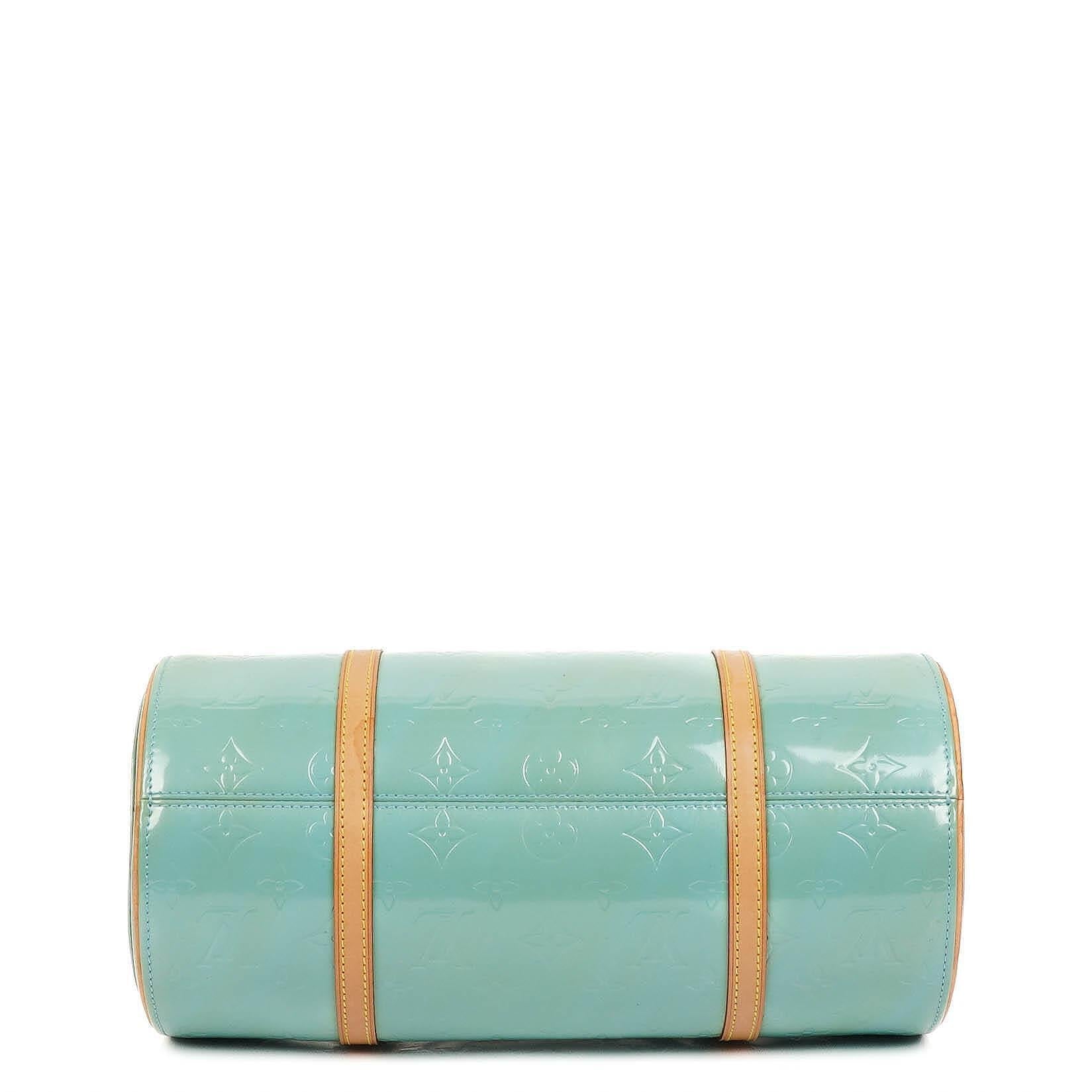 Louis Vuitton Papillon 30 Blau Monogram Vernis Leder Handtasche