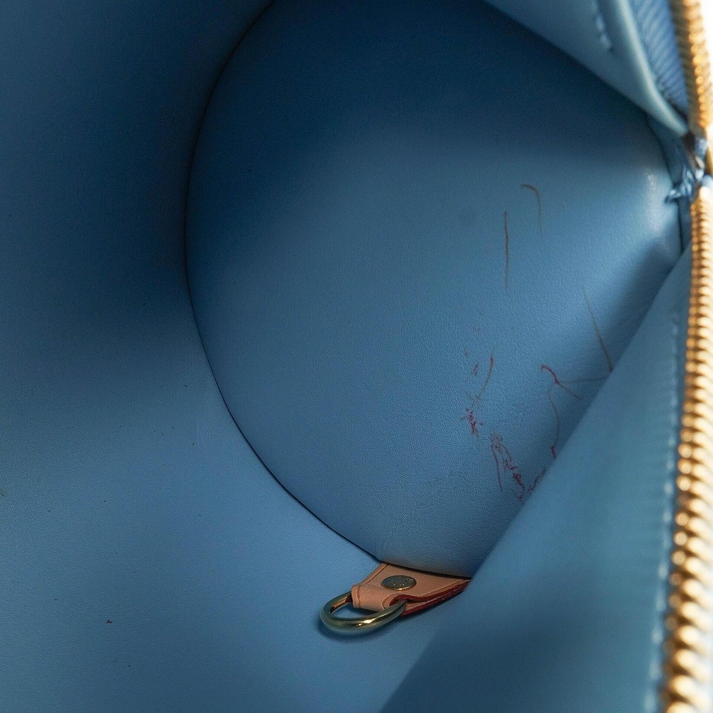 Louis Vuitton Papillon 30 Blau Monogram Vernis Leder Handtasche
