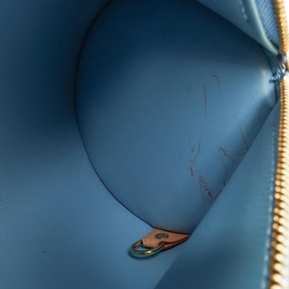 Louis Vuitton Papillon 30 Blau Monogram Vernis Leder Handtasche