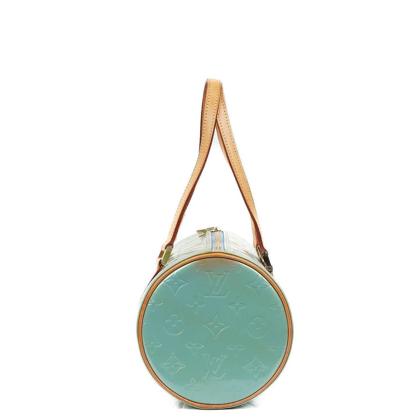Louis Vuitton Papillon 30 Blau Monogram Vernis Leder Handtasche
