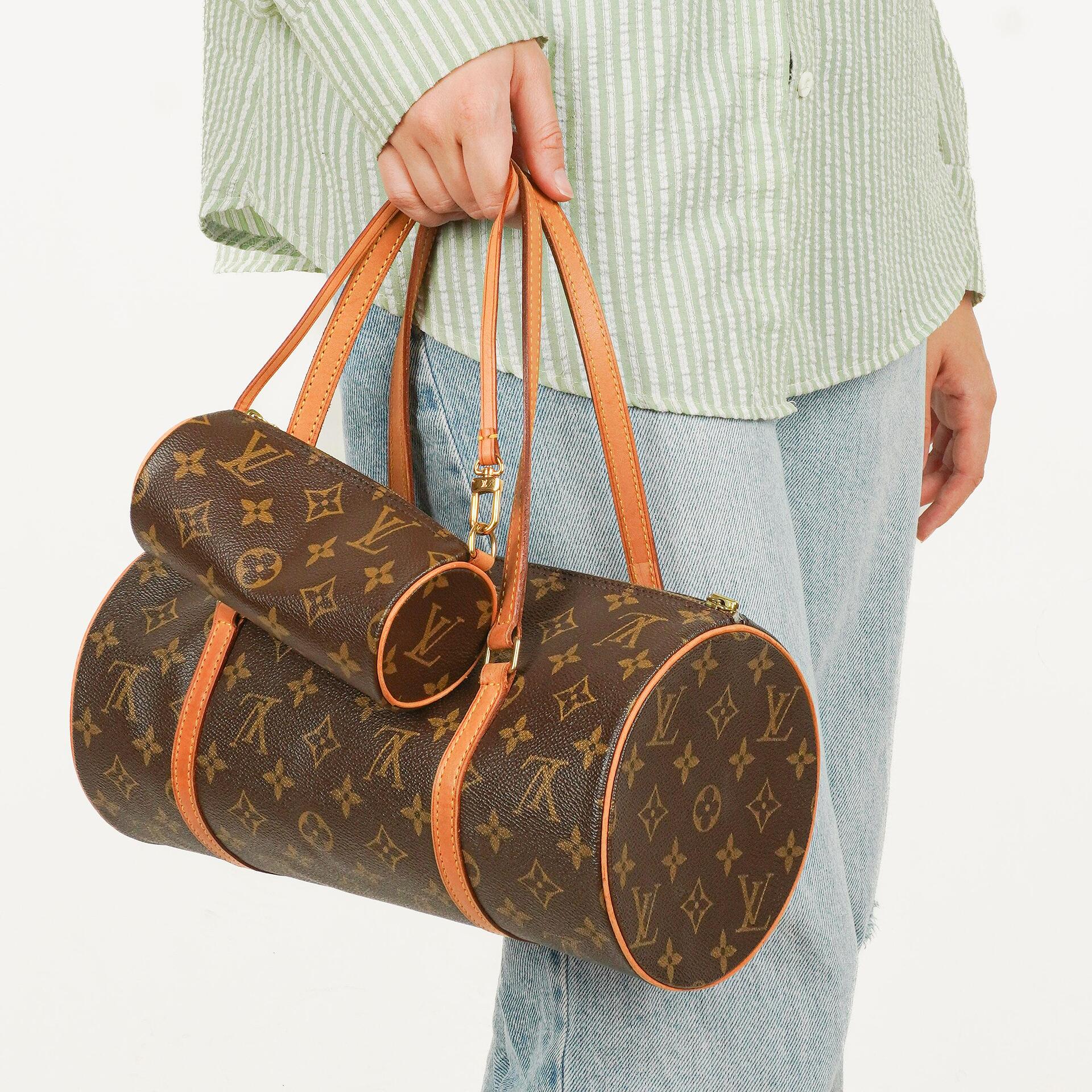 Louis Vuitton Papillon 30 Vintage Monogram Canvas Handtasche mit Mini Papillon Pochette