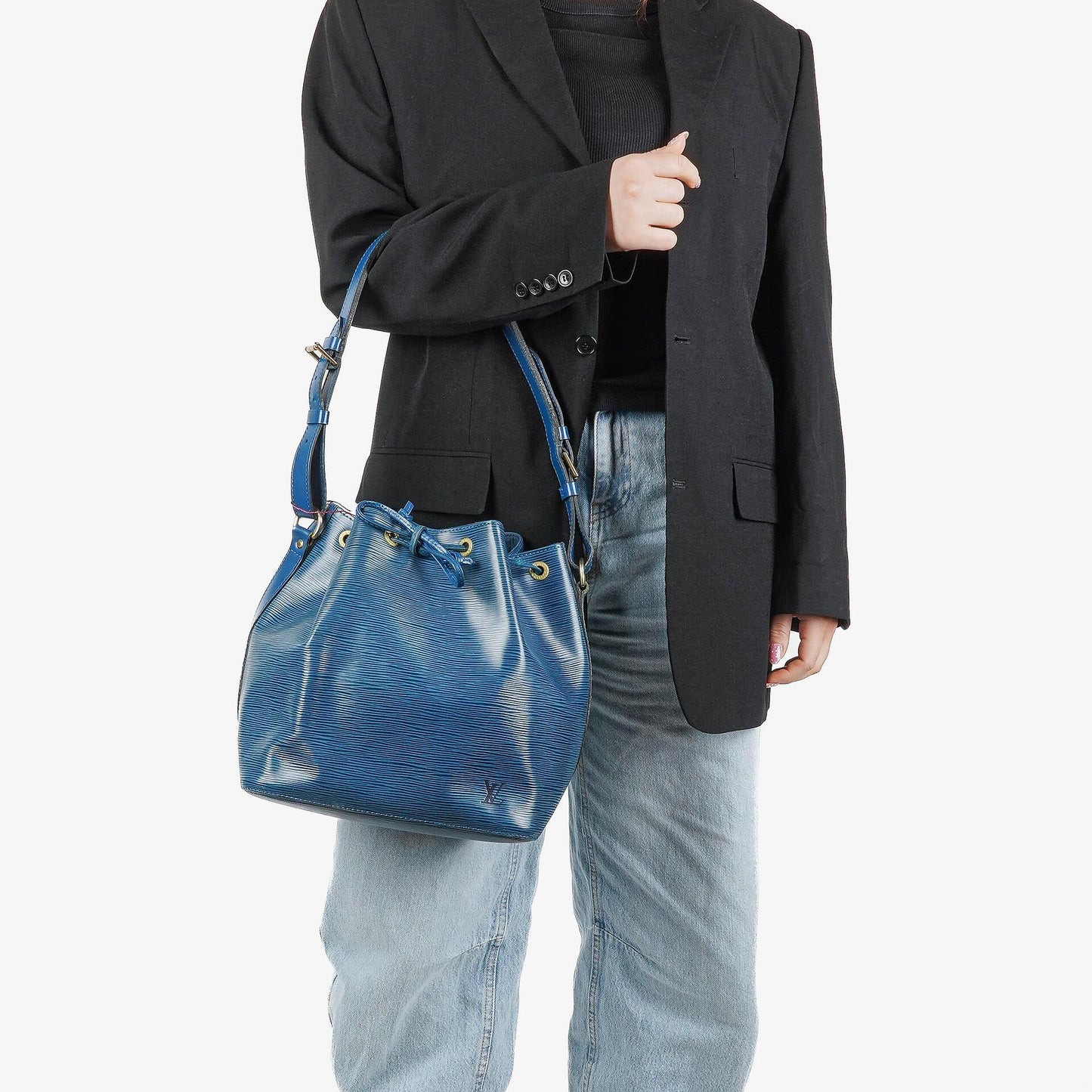 Louis Vuitton Petit Noé Schultertasche aus blauem Epi Leder