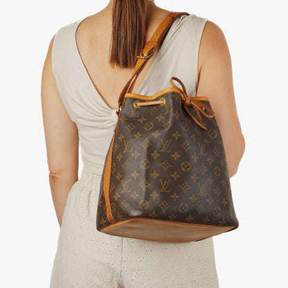 Louis Vuitton Petit Noe Monogram Canvas Schultertasche Gut