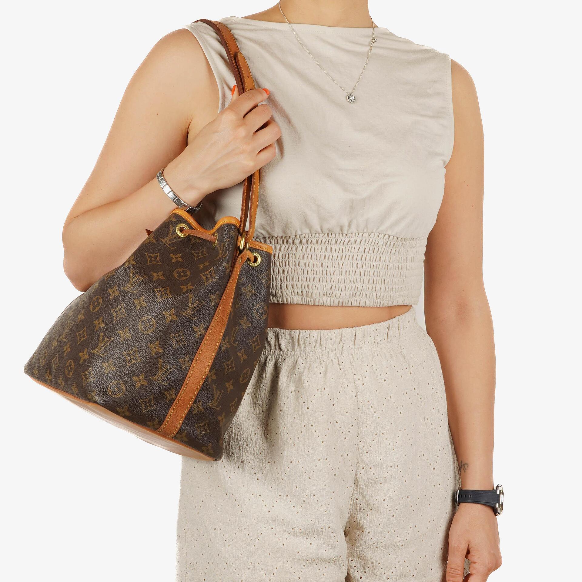 Louis Vuitton Petit Noe Monogram Canvas Schultertasche Gut