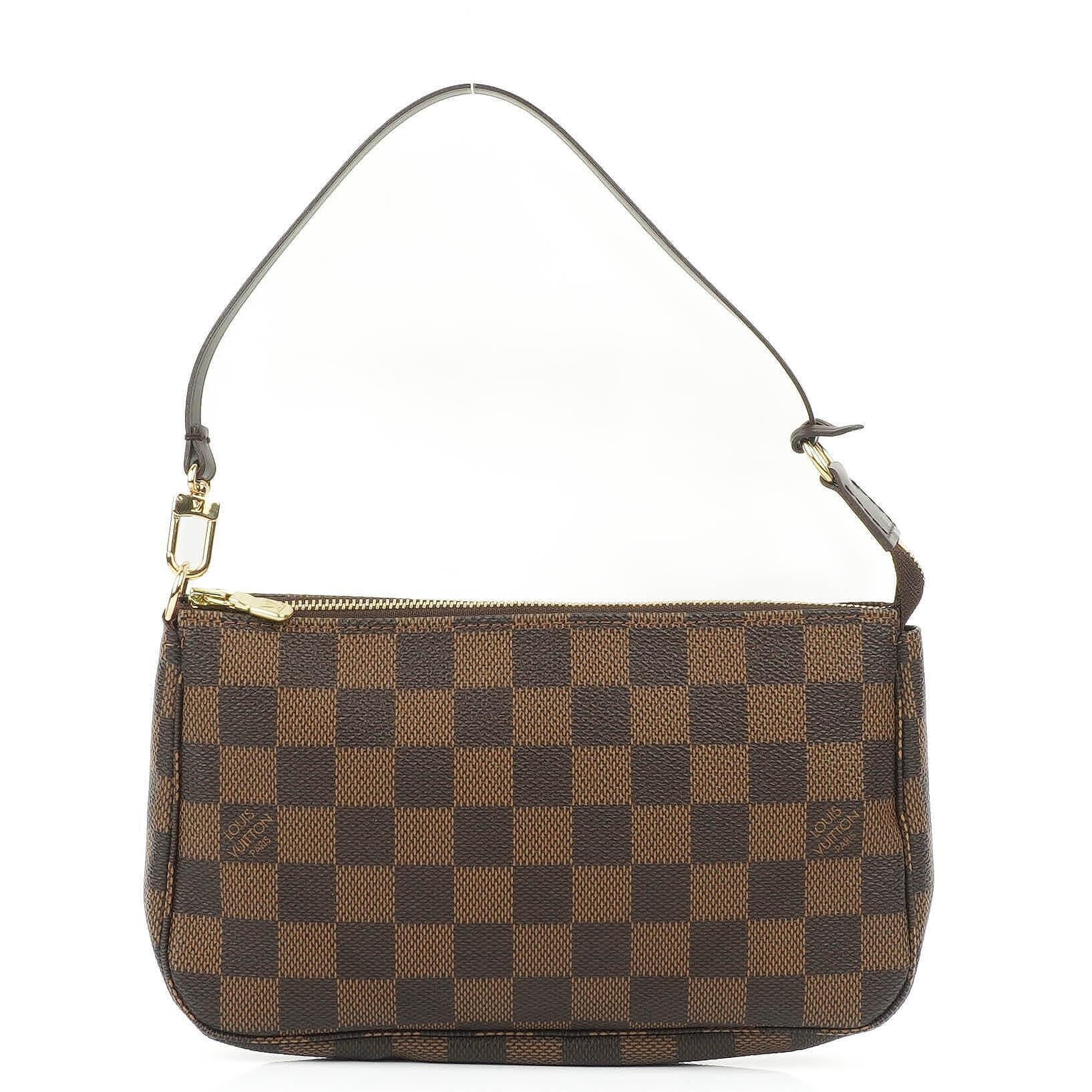 Louis Vuitton Pochette Accessoire Clutch-Handtasche aus Damier Ebène Canvas