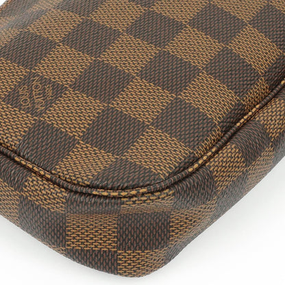 Louis Vuitton Pochette Accessoire Clutch-Handtasche aus Damier Ebène Canvas