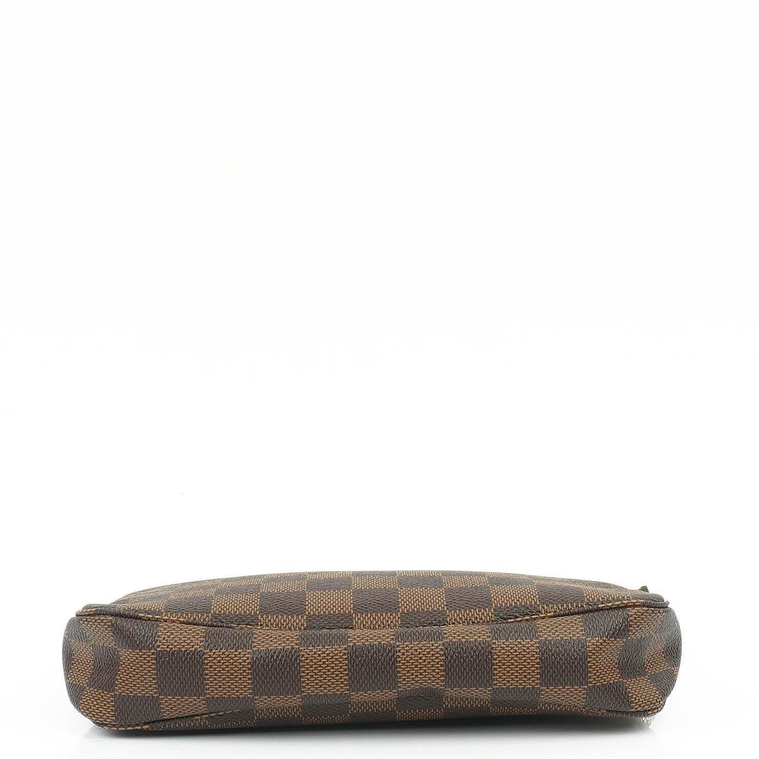 Louis Vuitton Pochette Accessoire Clutch-Handtasche aus Damier Ebène Canvas