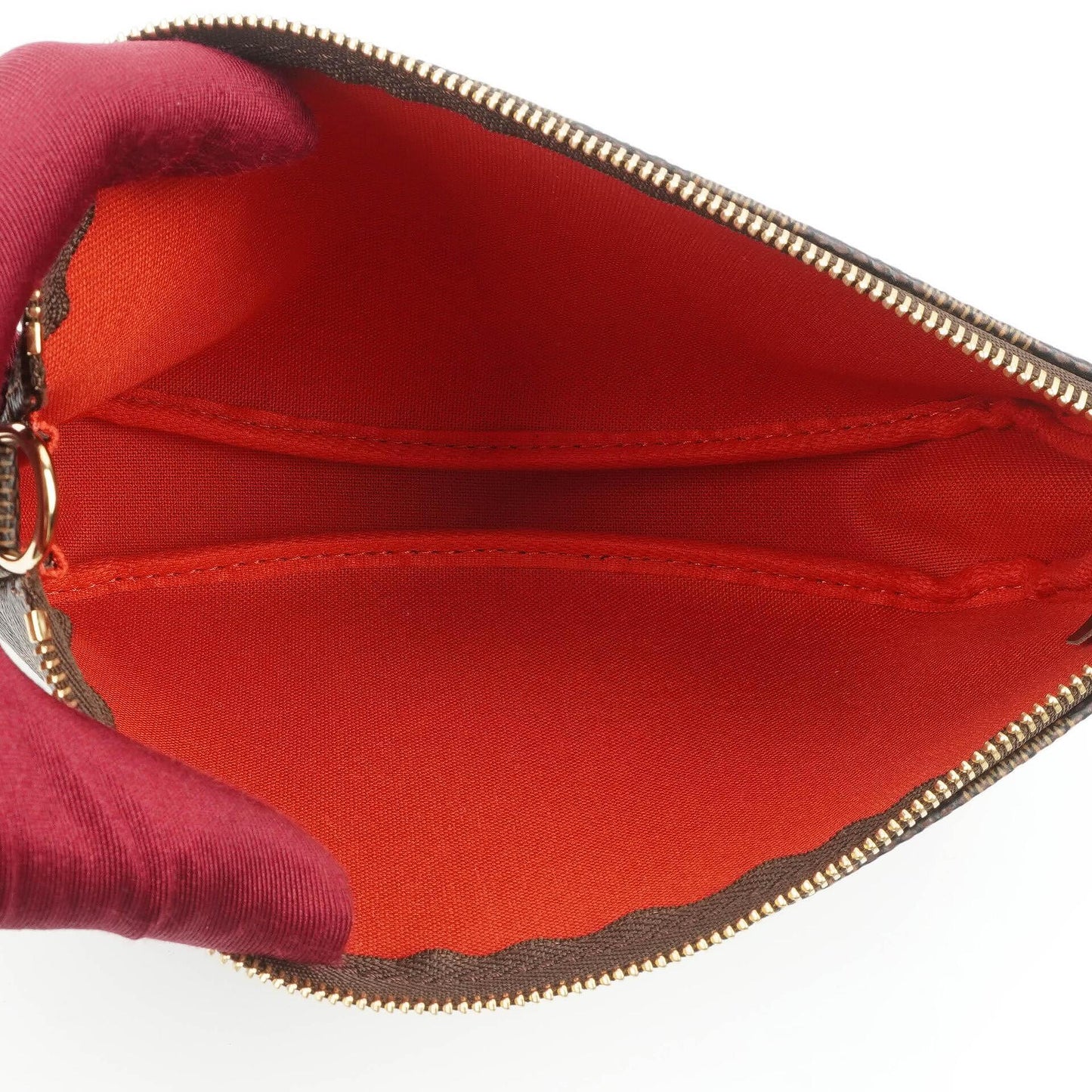 Louis Vuitton Pochette Accessoire Clutch-Handtasche aus Damier Ebène Canvas