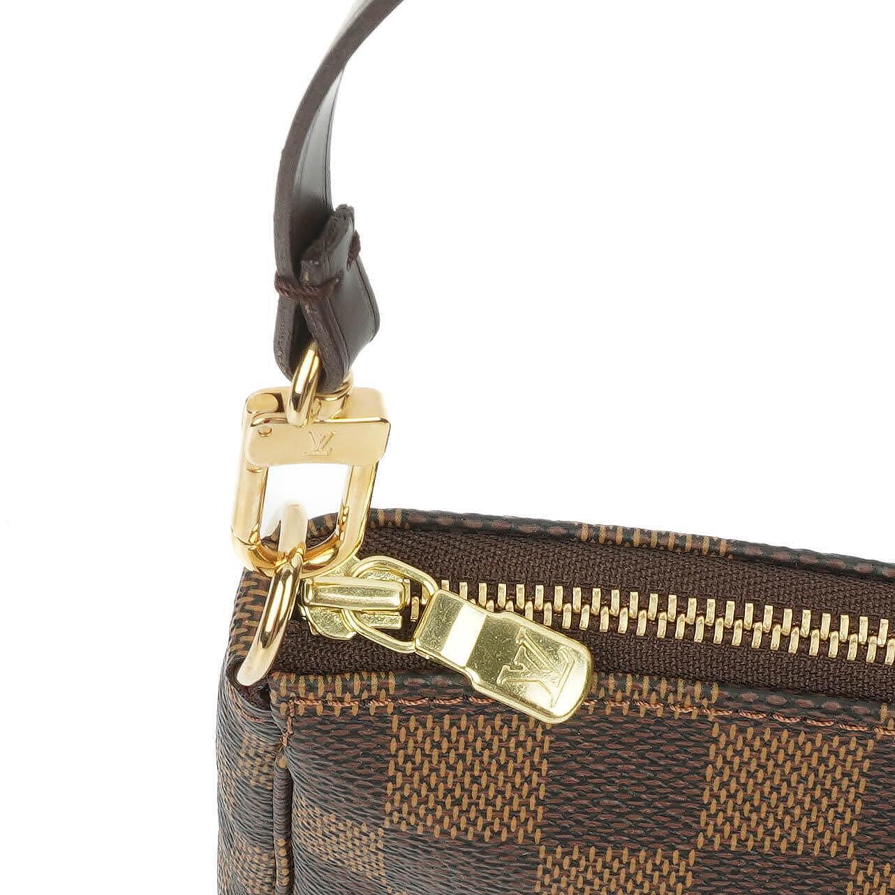 Louis Vuitton Pochette Accessoire Clutch-Handtasche aus Damier Ebène Canvas