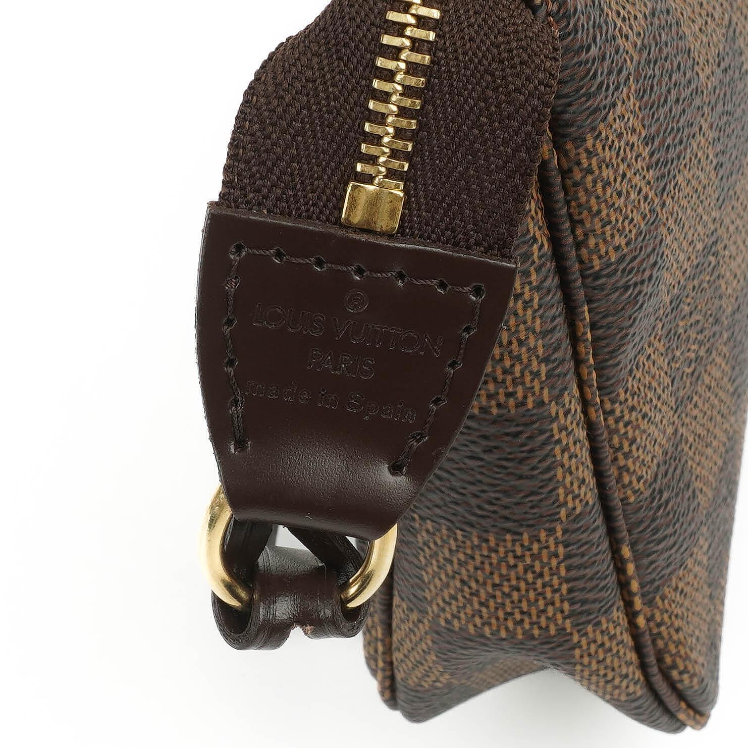 Louis Vuitton Pochette Accessoire Clutch-Handtasche aus Damier Ebène Canvas