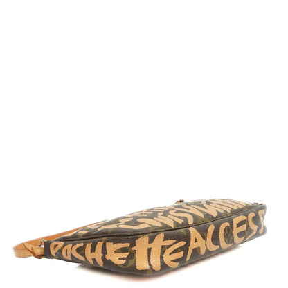 Louis Vuitton Pochette Accessoire in Monogram Graffiti Canvas Clutch Handtasche aus der Stephen Sprouse Kollektion
