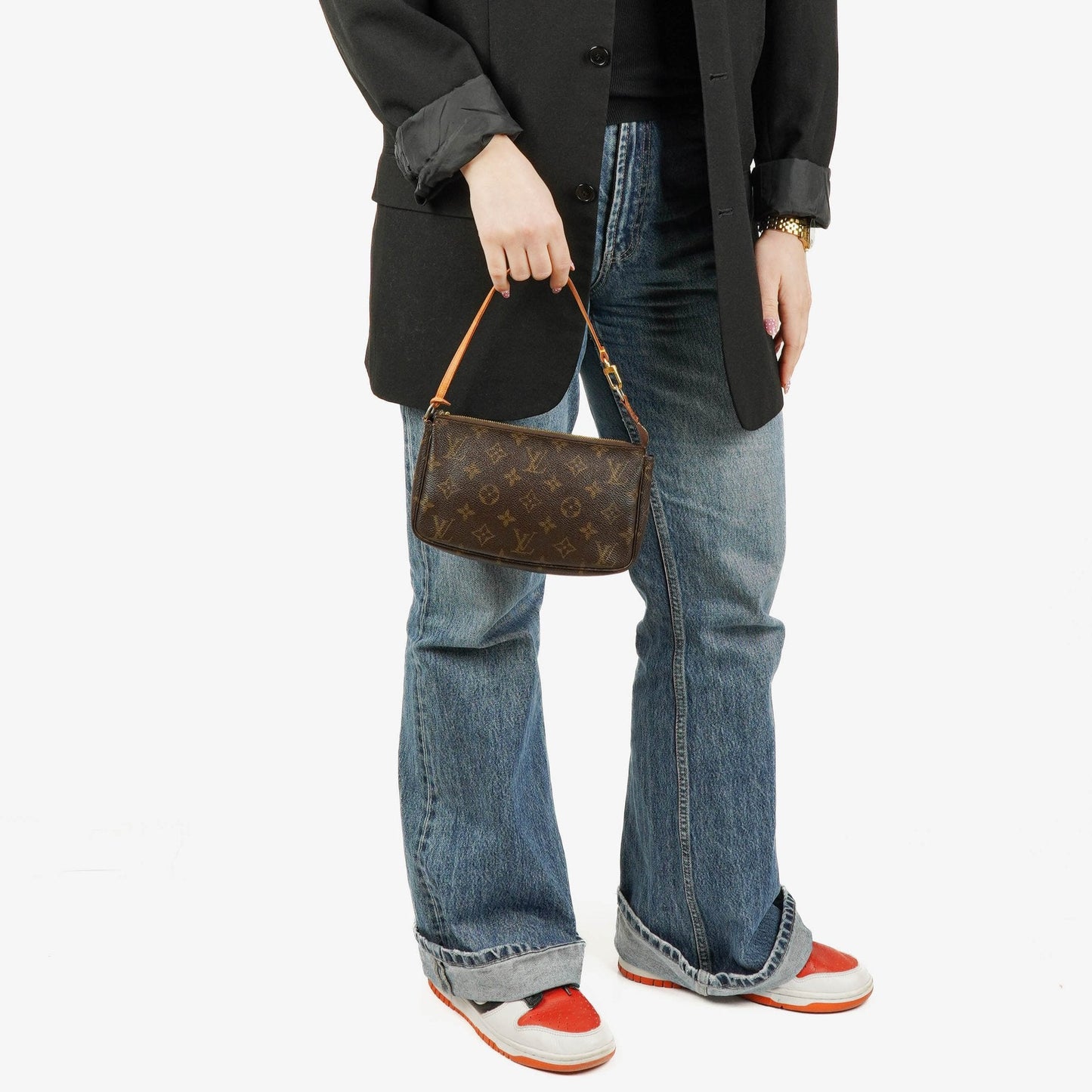 Louis Vuitton Pochette Accessoires Clutch-Handtasche aus Monogram Canvas