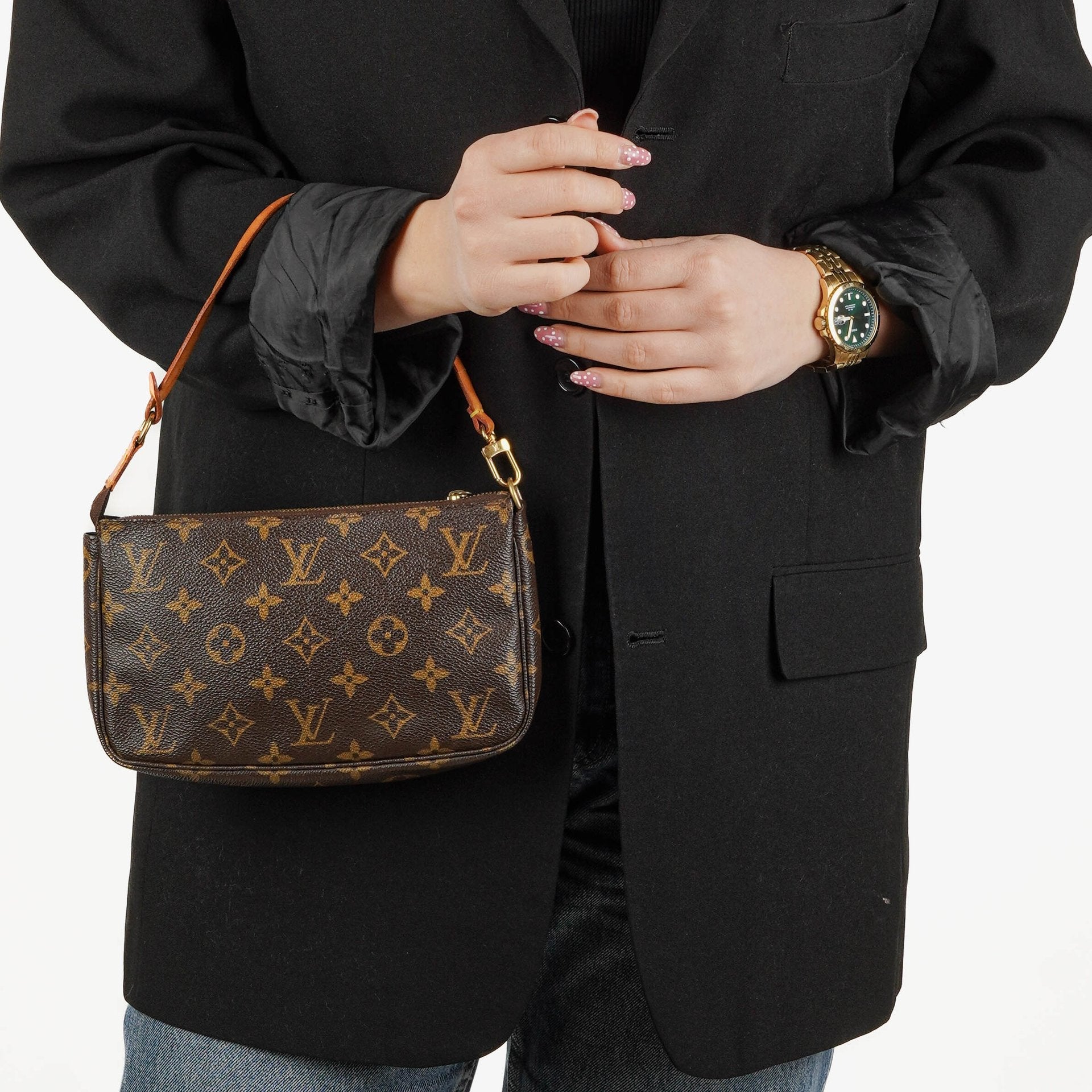 Louis Vuitton Pochette Accessoires Clutch-Handtasche aus Monogram Canvas