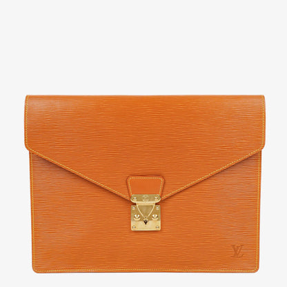 Louis Vuitton Pochette Documents aus Cognac Epi Leder
