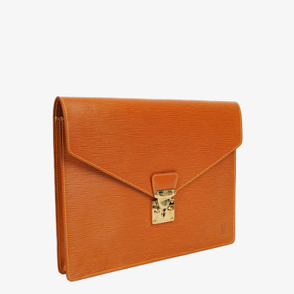 Louis Vuitton Pochette Documents aus Cognac Epi Leder