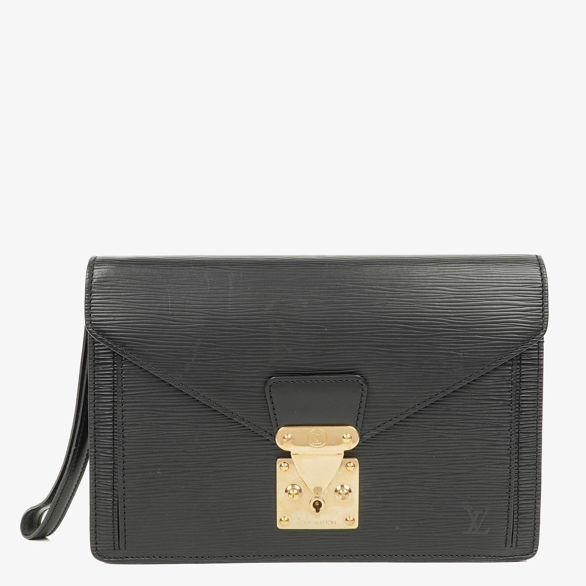 Louis Vuitton Pochette Sellier Dragonne Clutch aus schwarzem Epi Leder