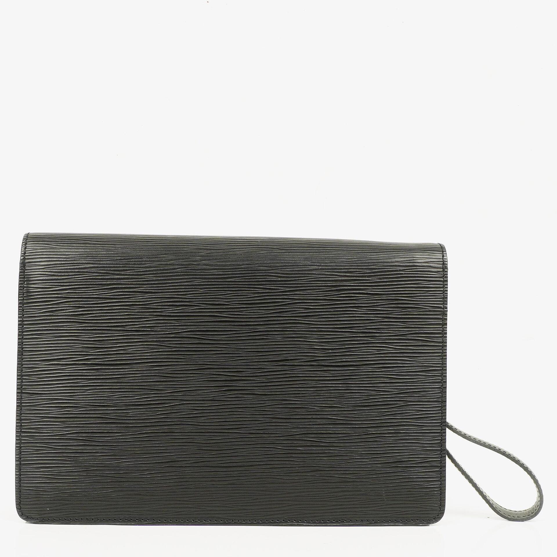 Louis Vuitton Pochette Sellier Dragonne Clutch aus schwarzem Epi-Leder