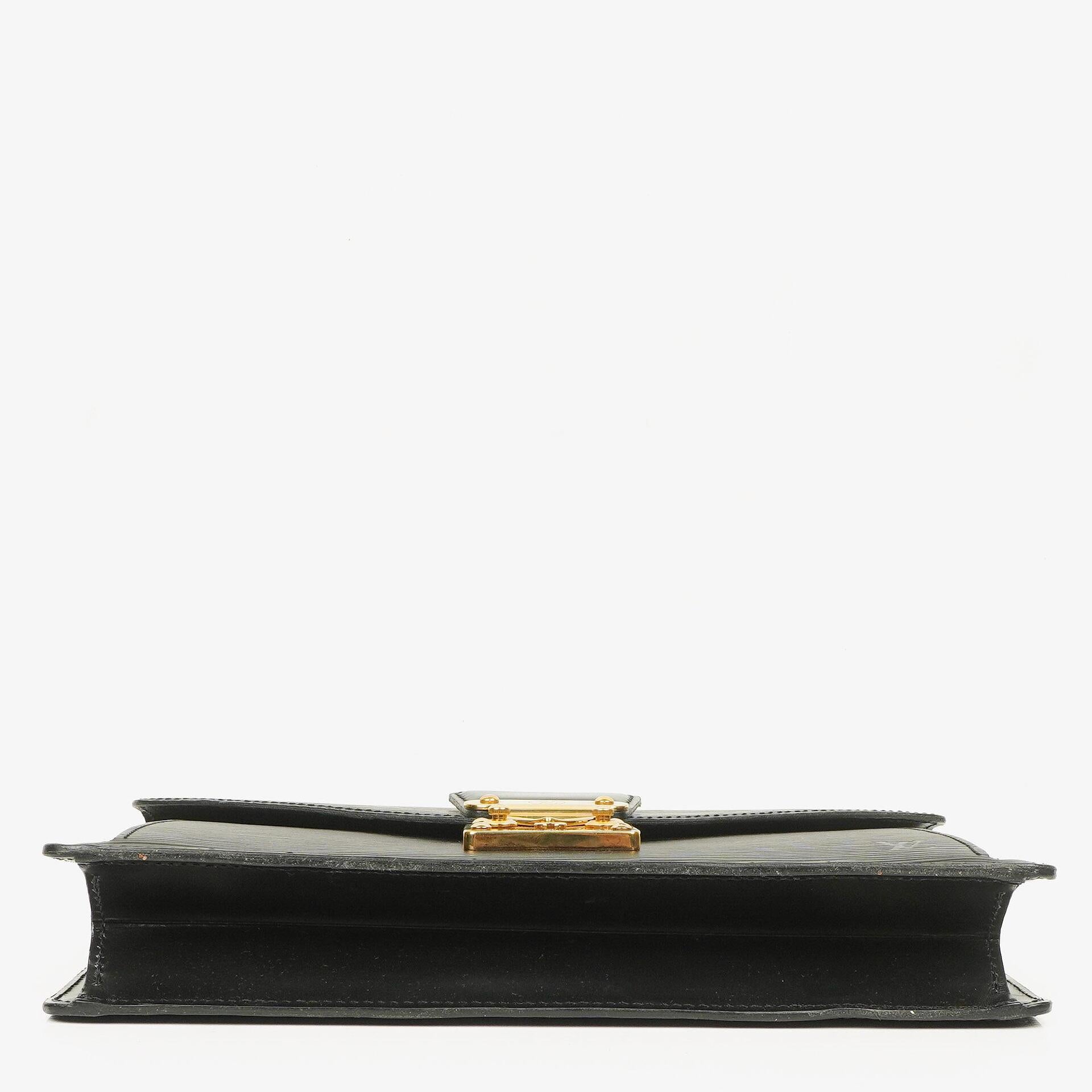 Louis Vuitton Pochette Sellier Dragonne Clutch aus schwarzem Epi-Leder