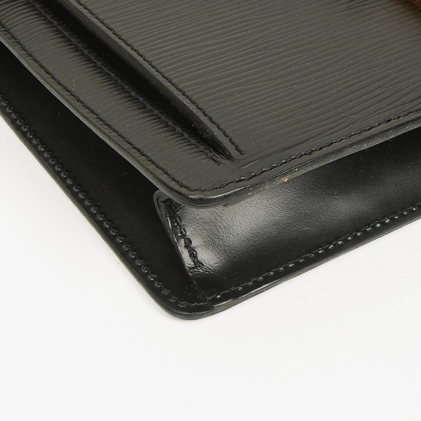 Louis Vuitton Pochette Sellier Dragonne Clutch aus schwarzem Epi-Leder