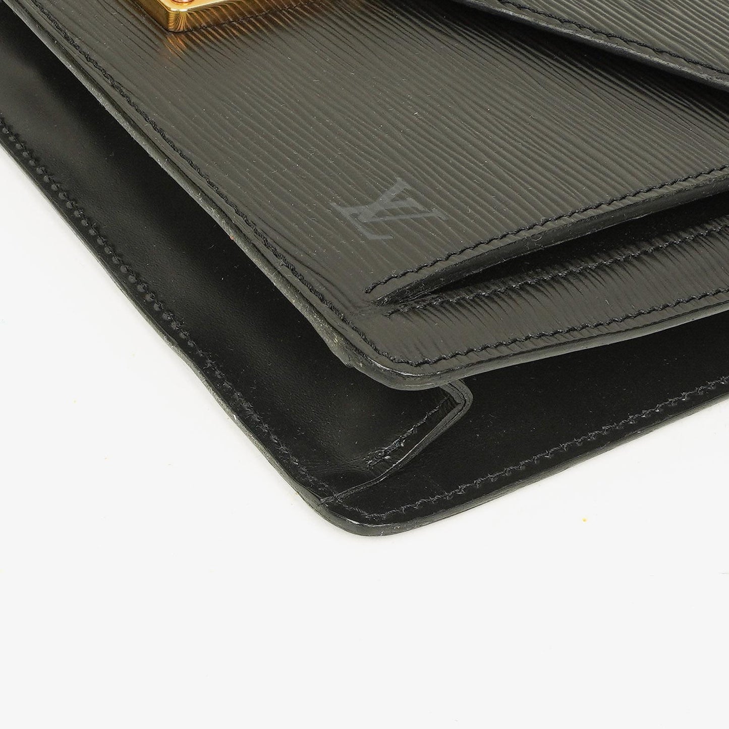 Louis Vuitton Pochette Sellier Dragonne Clutch aus schwarzem Epi-Leder