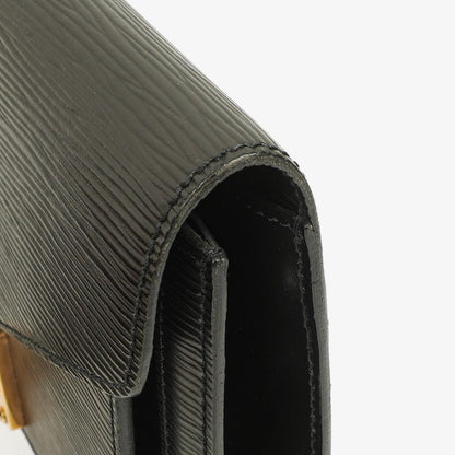 Louis Vuitton Pochette Sellier Dragonne Clutch aus schwarzem Epi-Leder
