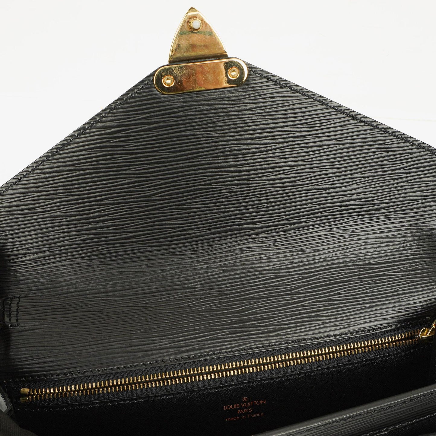 Louis Vuitton Pochette Sellier Dragonne Clutch aus schwarzem Epi-Leder