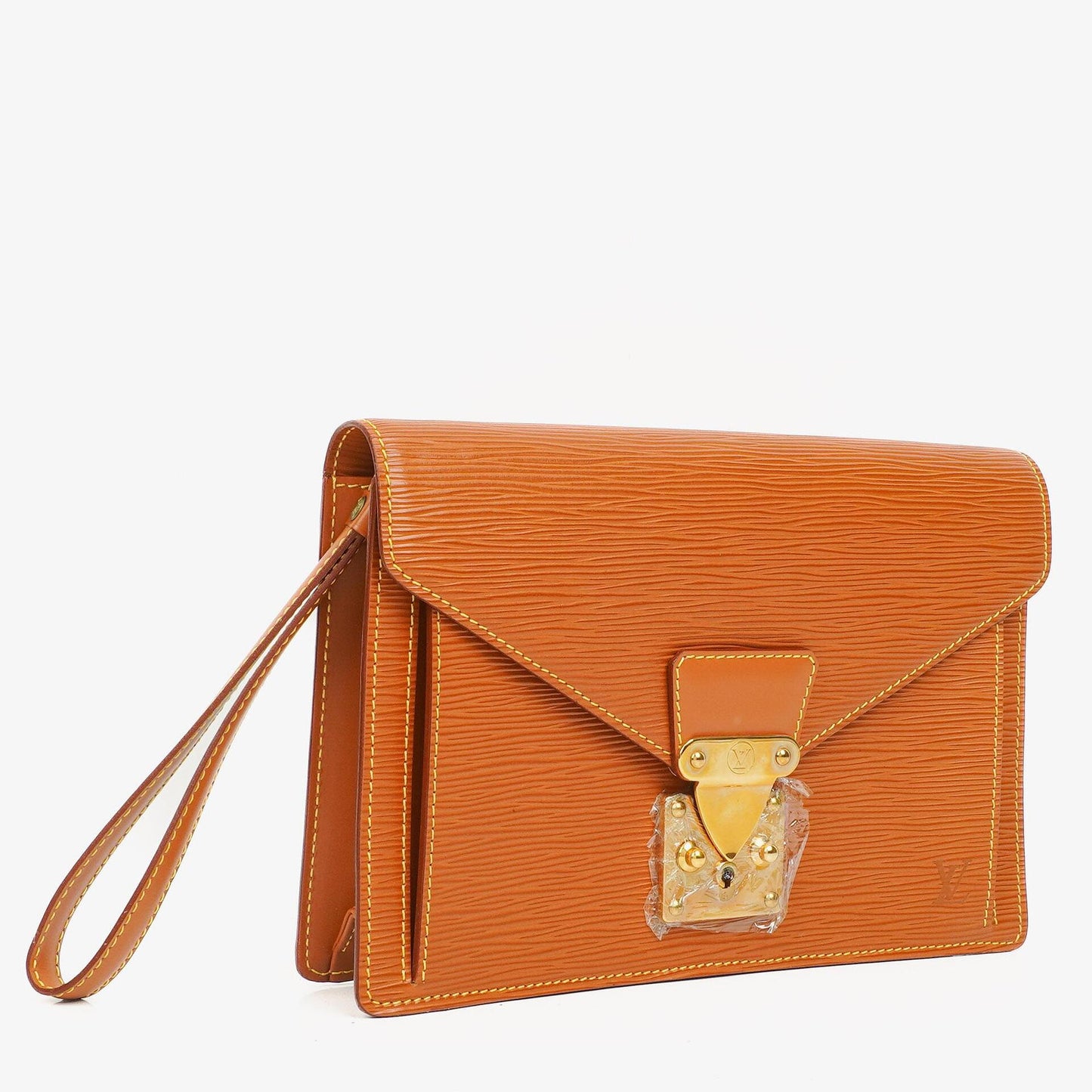 Louis Vuitton Pochette Sellier Dragonne Clutch aus Cognac Epi Leder