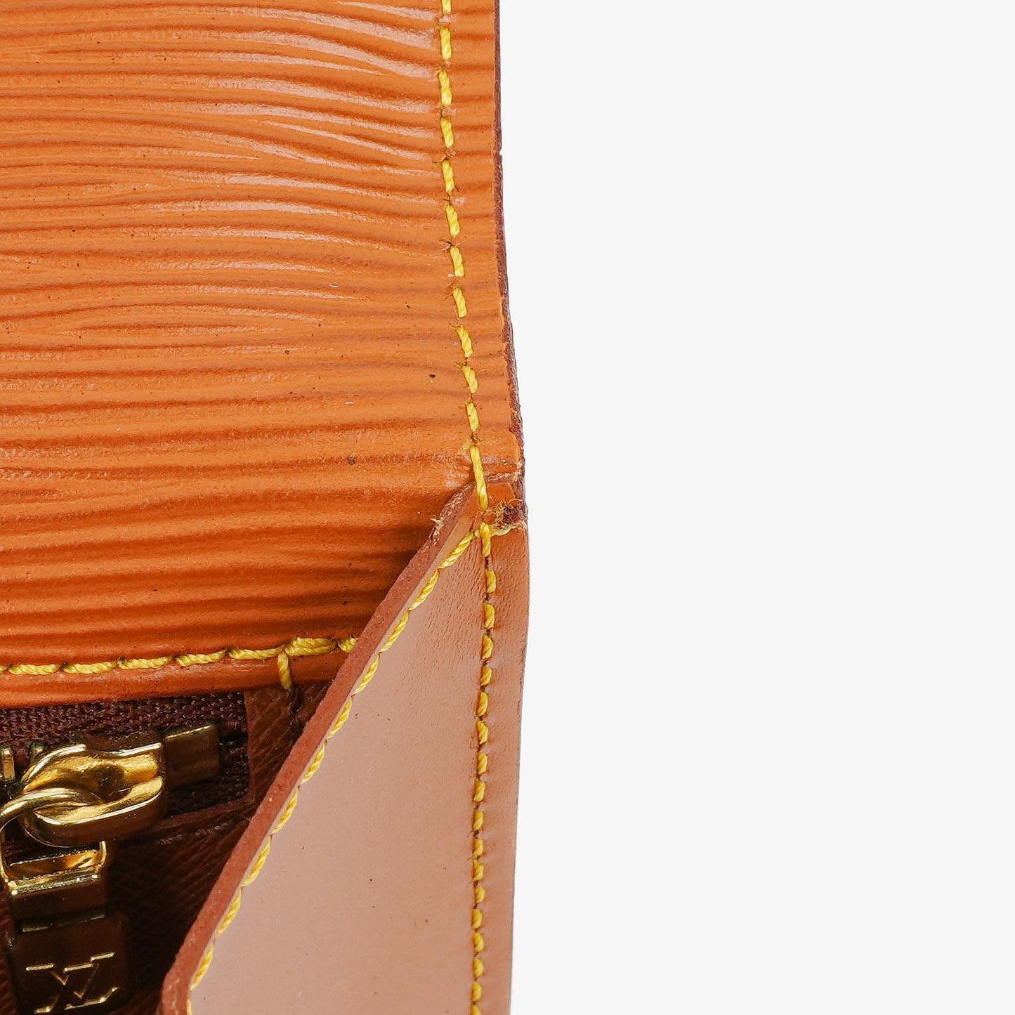 Louis Vuitton Pochette Sellier Dragonne Clutch aus Cognac Epi Leder