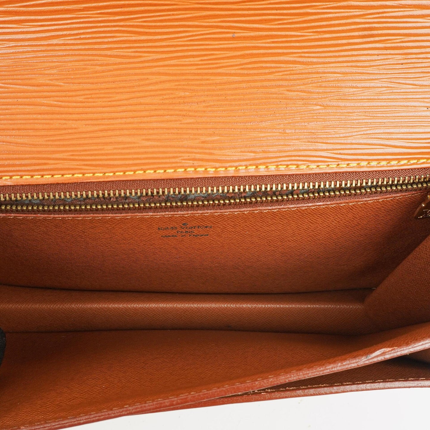 Louis Vuitton Pochette Sellier Dragonne Clutch aus Cognac Epi Leder