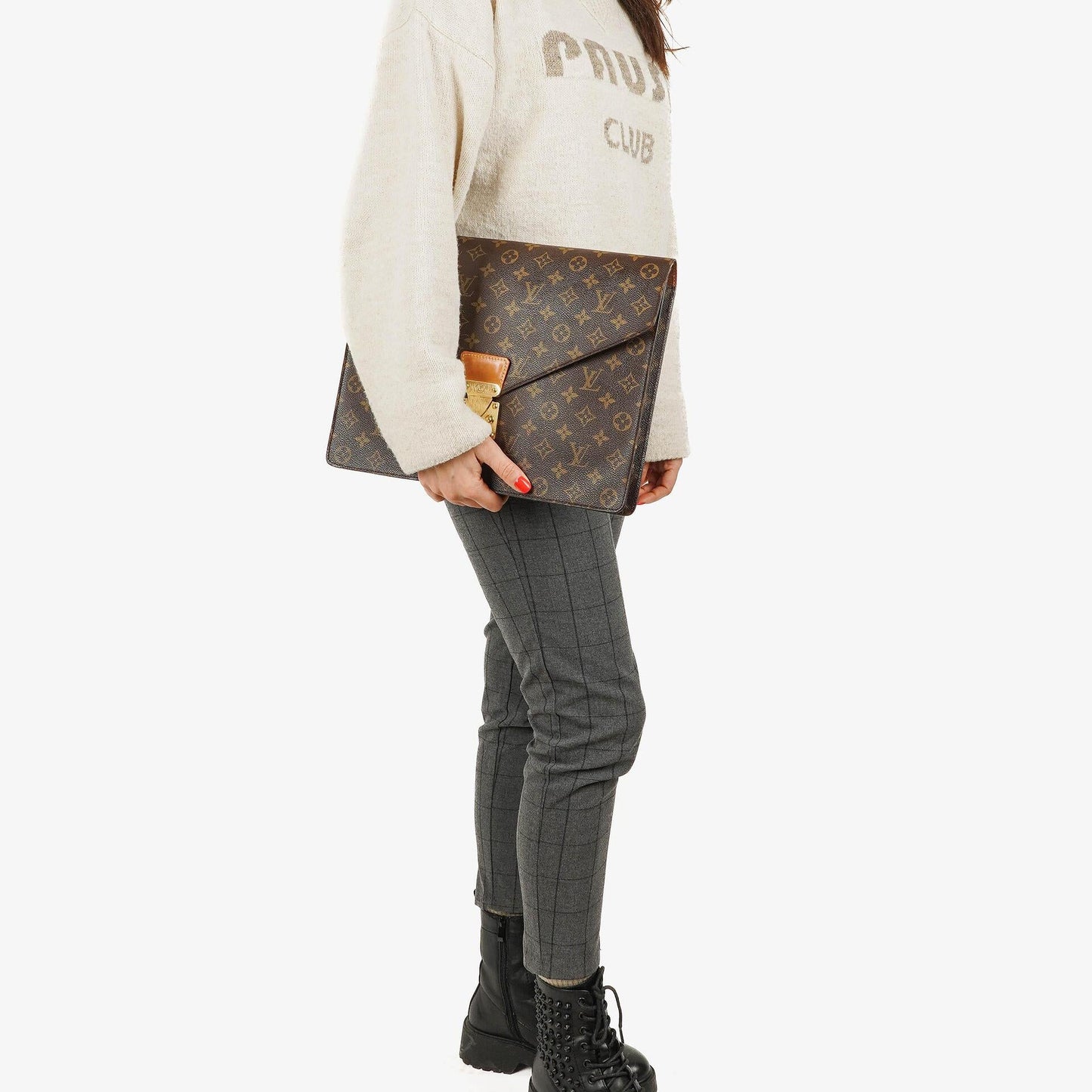 Louis Vuitton Porte-Documents Senateur Clutch-Tasche aus Monogram Canvas