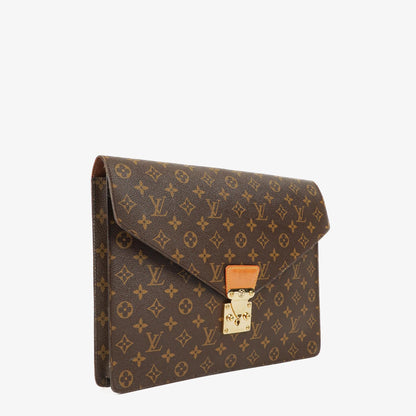 Louis Vuitton Porte-Documents Senateur Clutch-Tasche aus Monogram Canvas