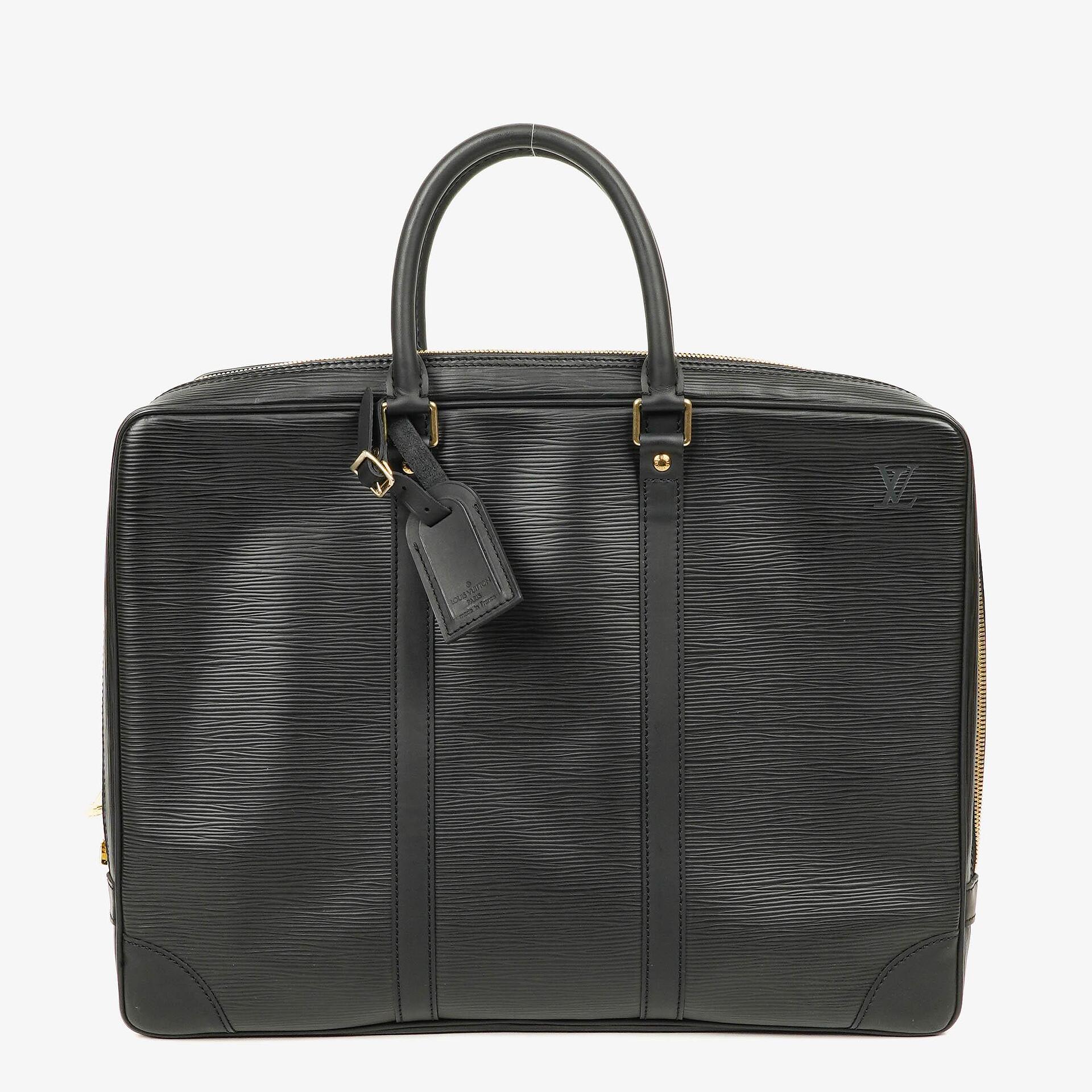 Louis Vuitton Porte-Documents Voyage Aktentasche aus schwarzem Epi Leder