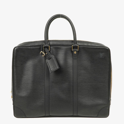 Louis Vuitton Porte-Documents Voyage Aktentasche aus schwarzem Epi Leder