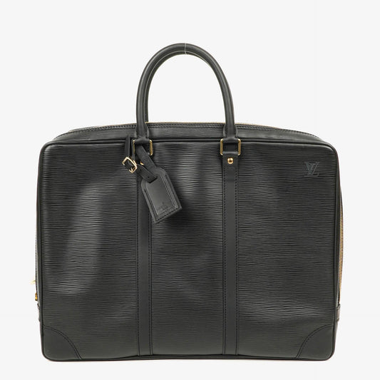 Louis Vuitton Porte-Documents Voyage Aktentasche aus schwarzem Epi Leder