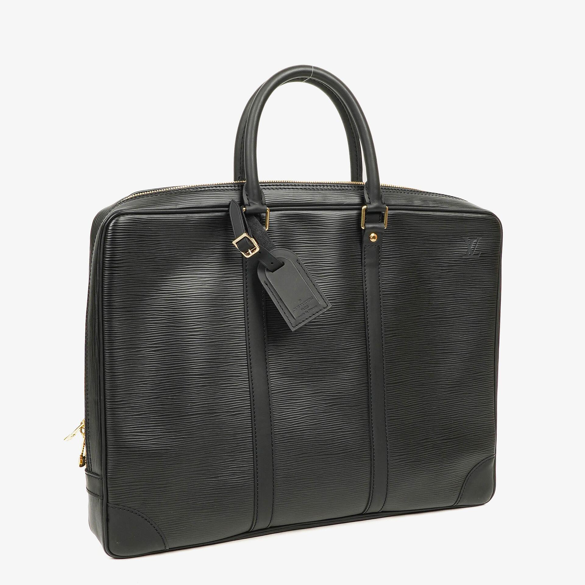 Louis Vuitton Porte-Documents Voyage Aktentasche aus schwarzem Epi Leder