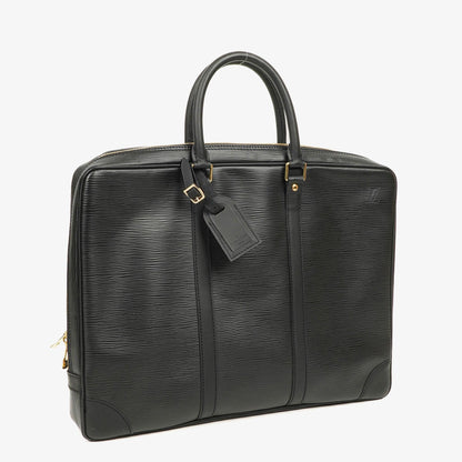 Louis Vuitton Porte-Documents Voyage Aktentasche aus schwarzem Epi Leder
