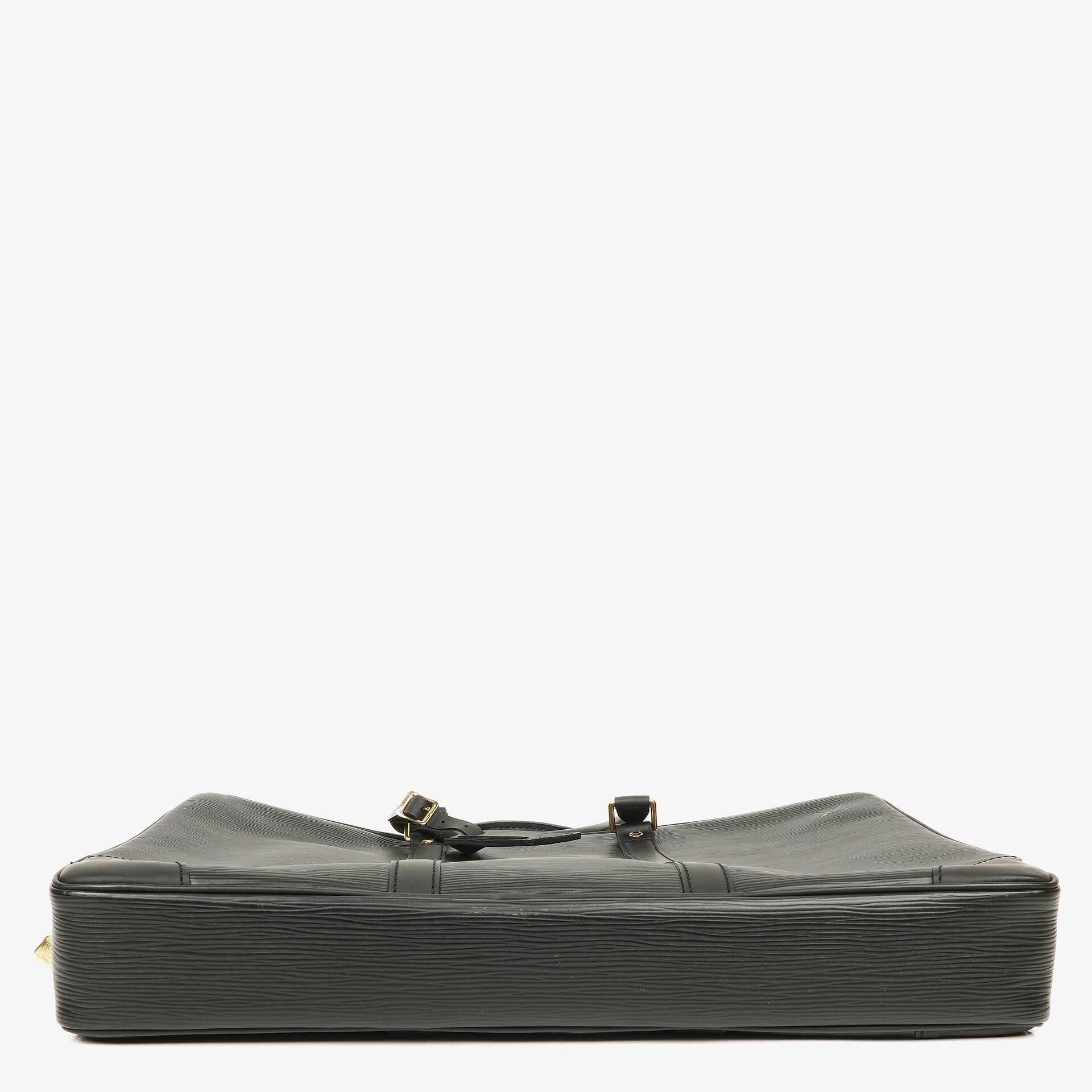Louis Vuitton Porte-Documents Voyage Aktentasche aus schwarzem Epi Leder