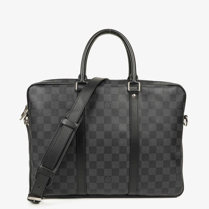 Louis Vuitton Porte-Documents Voyage Tasche aus Damier Graphite Canvas