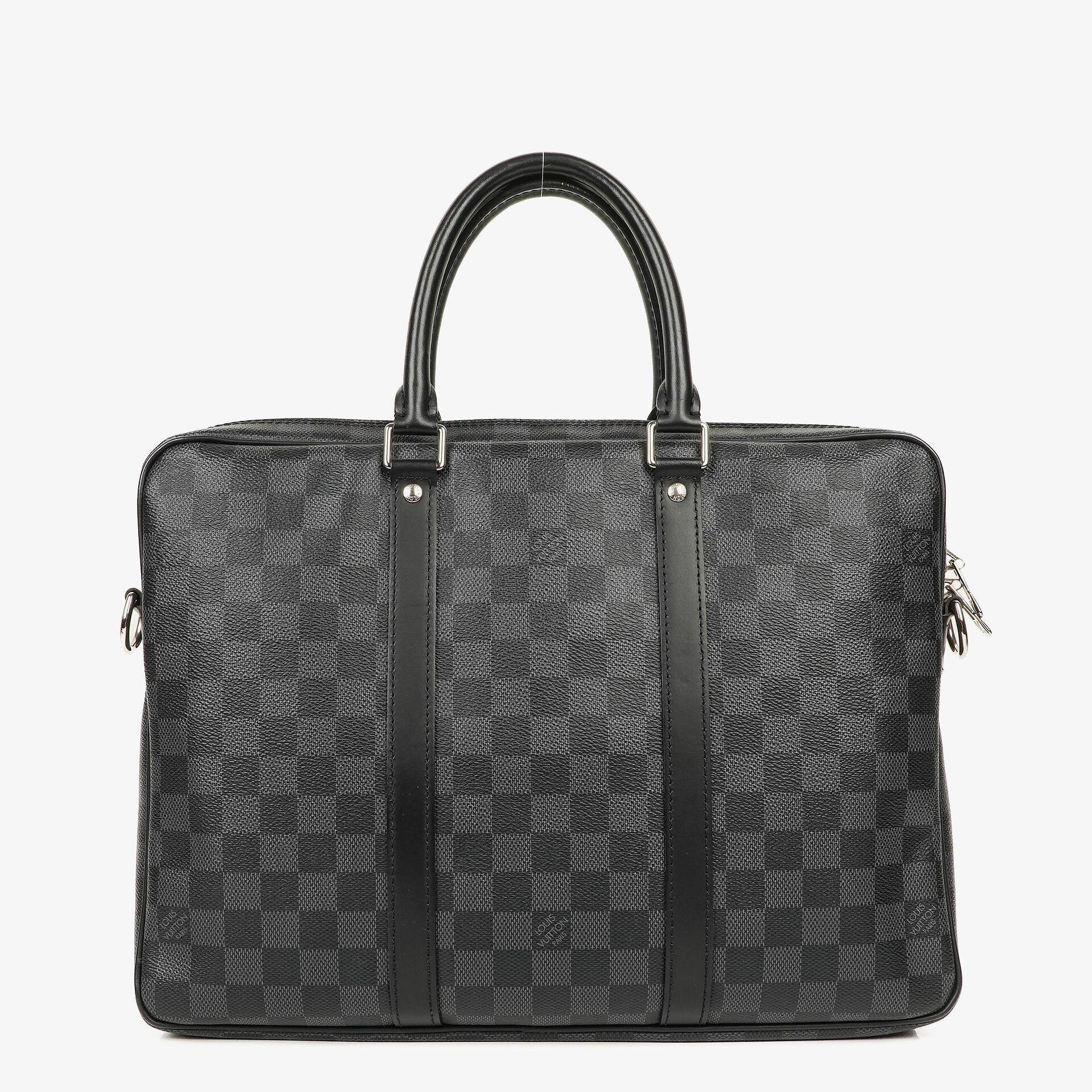 Louis Vuitton Porte-Documents Voyage Tasche aus Damier Graphite Canvas