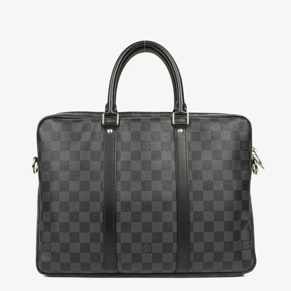 Louis Vuitton Porte-Documents Voyage Tasche aus Damier Graphite Canvas