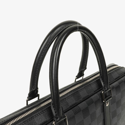 Louis Vuitton Porte-Documents Voyage Tasche aus Damier Graphite Canvas
