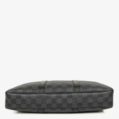 Louis Vuitton Porte-Documents Voyage Tasche aus Damier Graphite Canvas