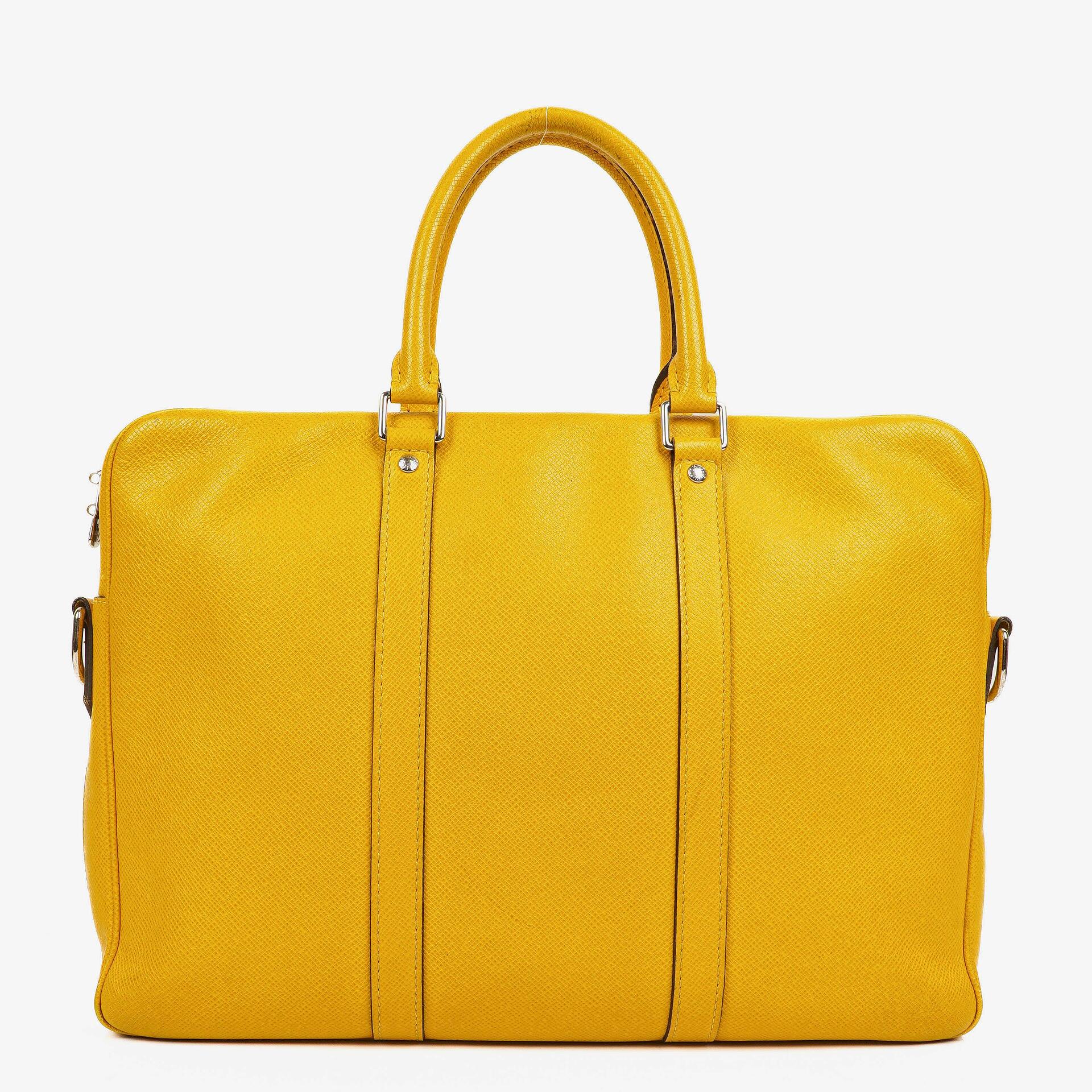Louis Vuitton Porte Documents Voyage Aktentasche aus gelbem Altair Taiga-Leder