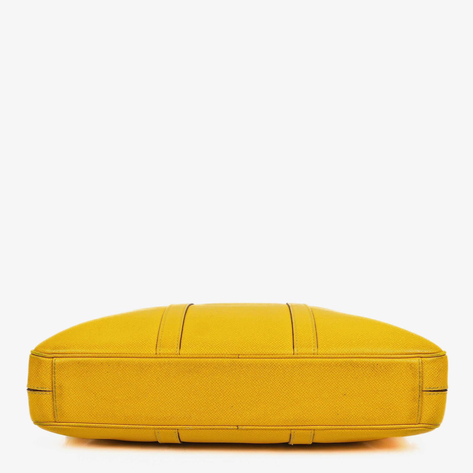 Louis Vuitton Porte Documents Voyage Aktentasche aus gelbem Altair Taiga-Leder